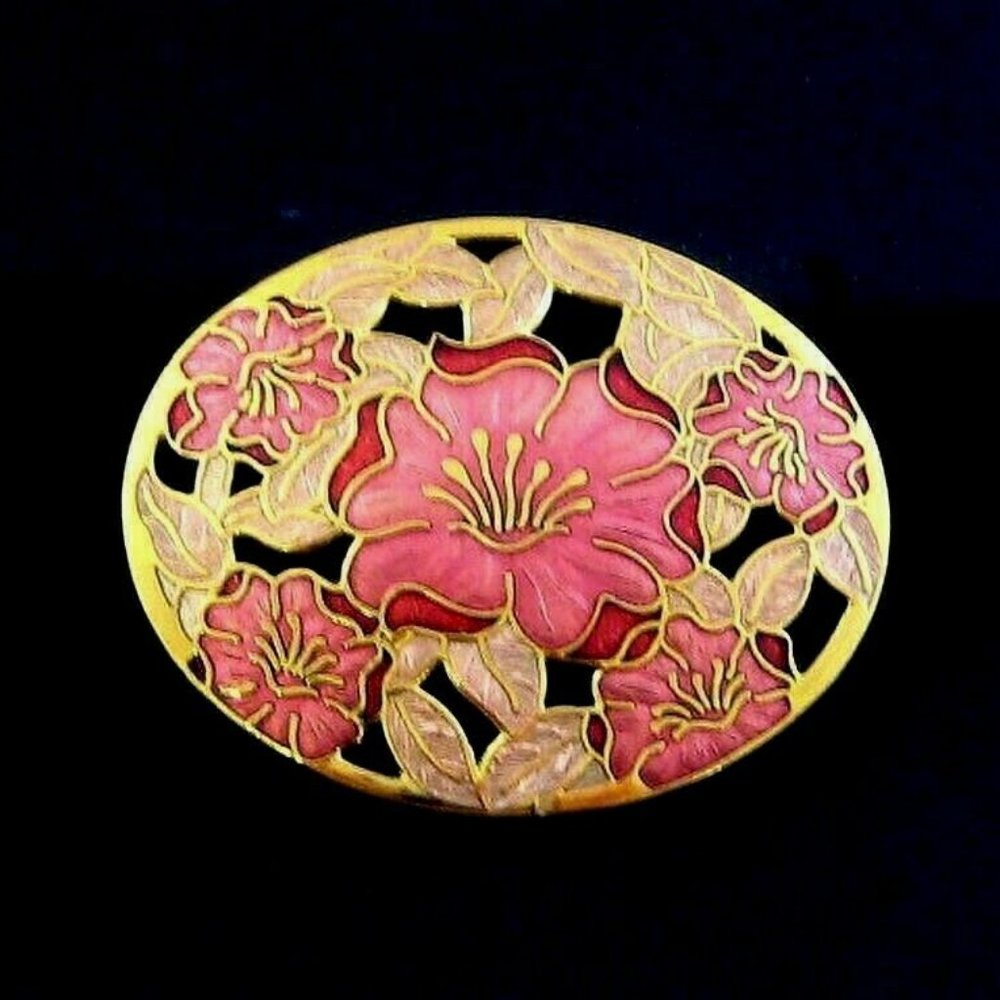 Vtg Pin Fish Enterprises & Crown Jewelry Cloisonné